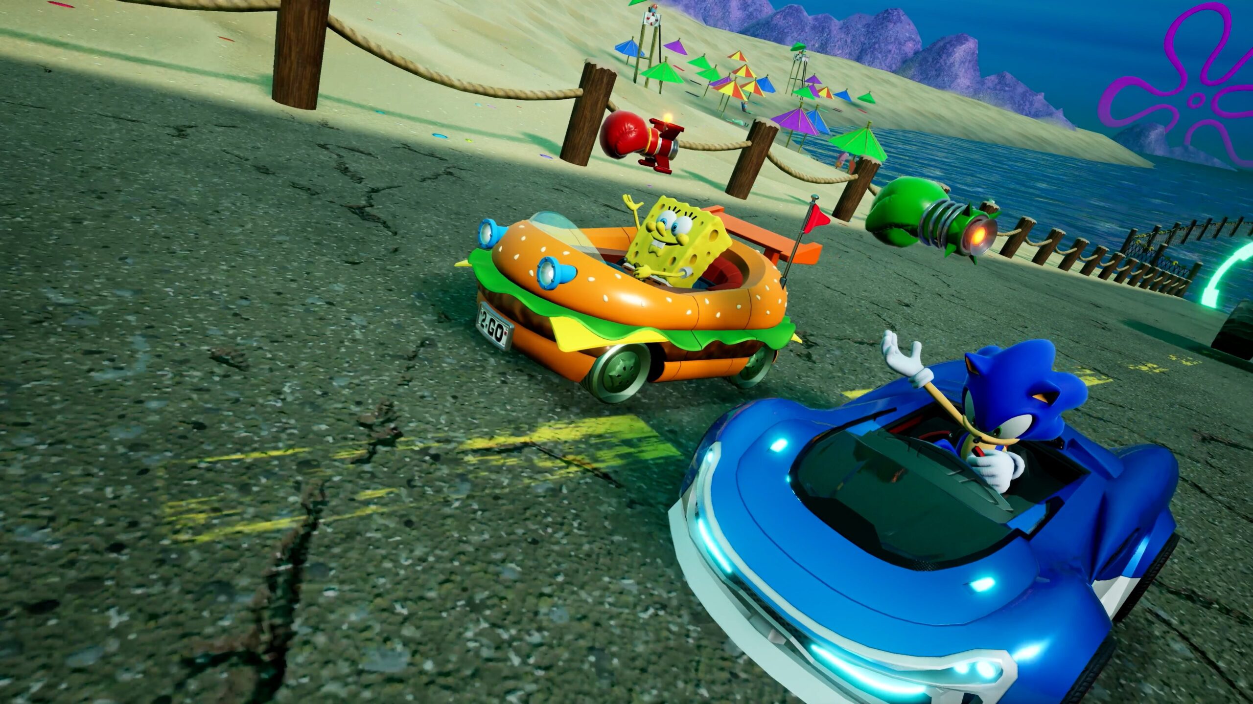 sonic racing spongebob crossover sonic racing crossworlds spongebob