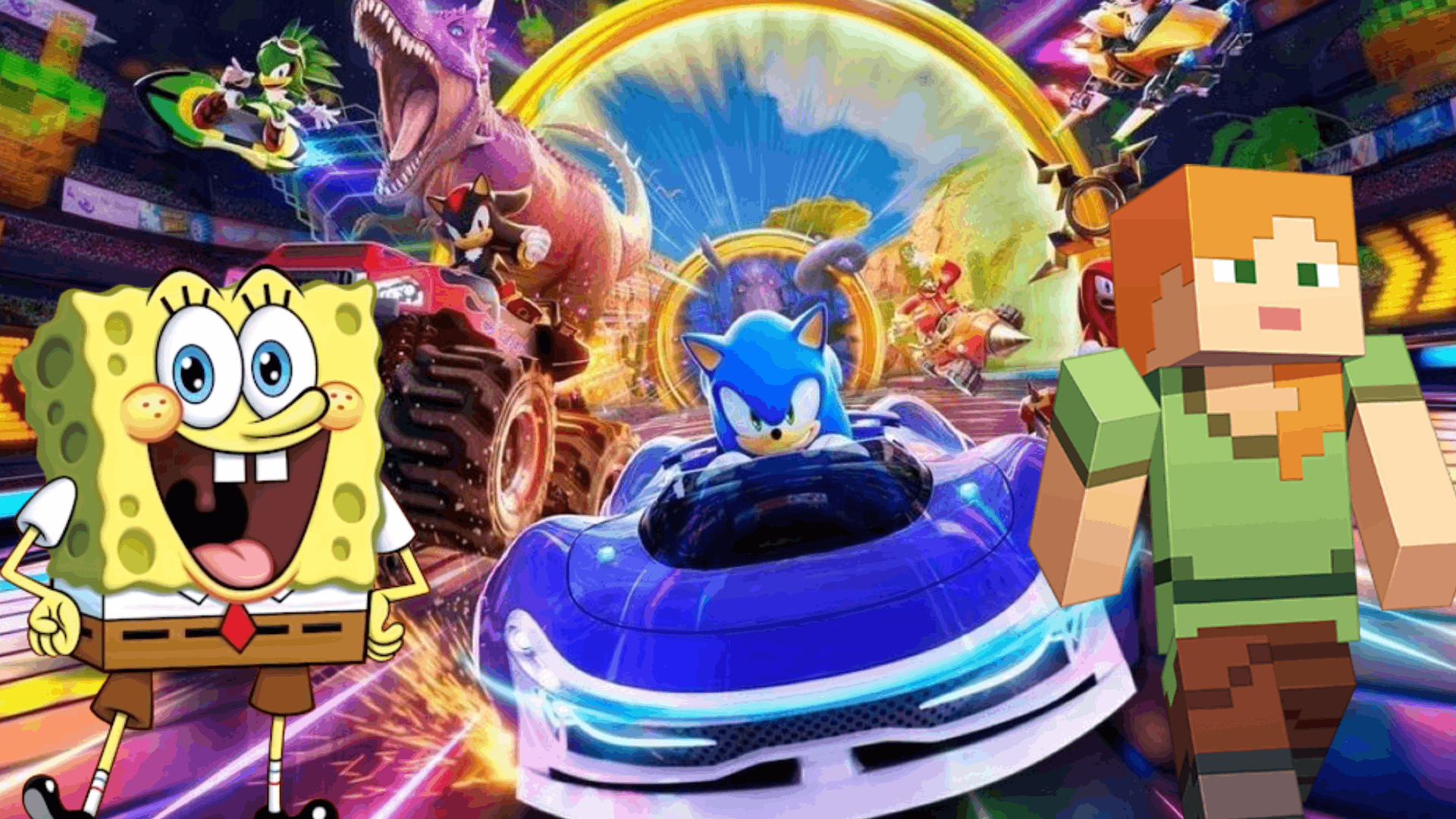 sonic racing crossworlds spongebob