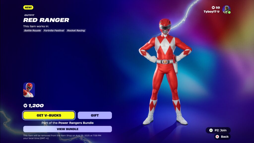 how to unlock red power ranger in fortnite