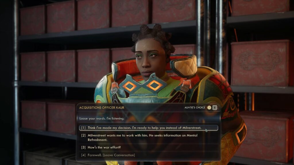 Choosing Kaur The Outer Worlds 2