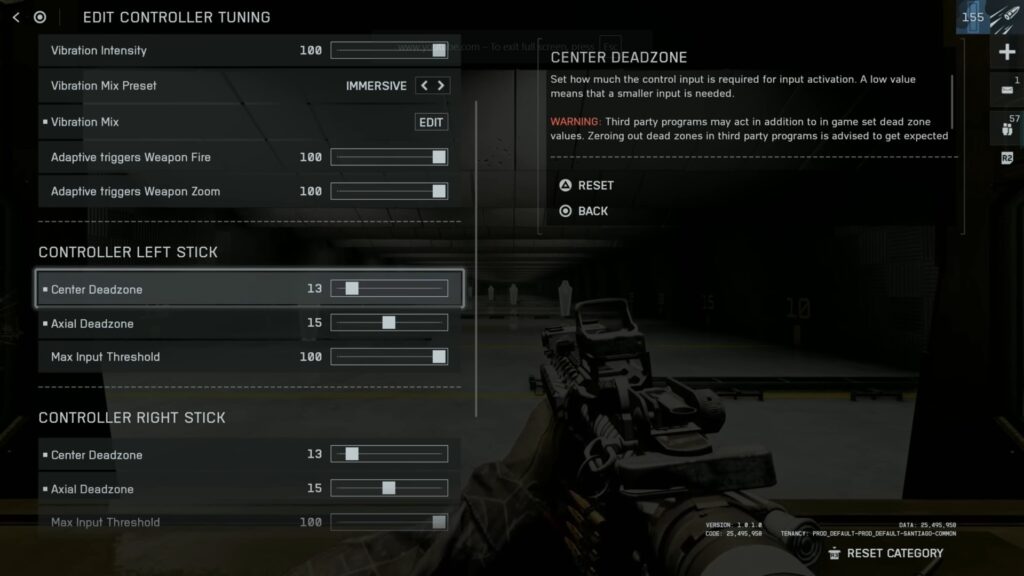 Controller Vibration setting