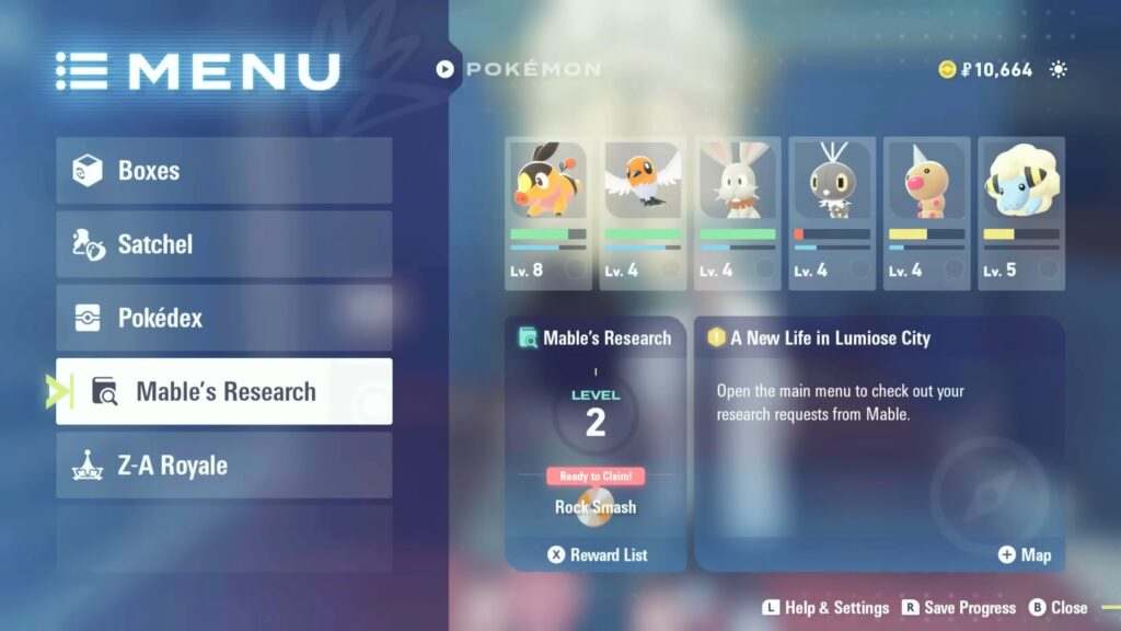 Mable's Research Pokemon Legends Z-A