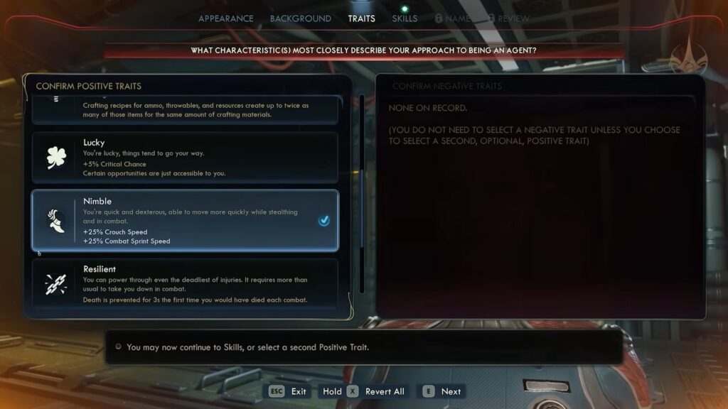 Nimble Trait The Outer Worlds 2