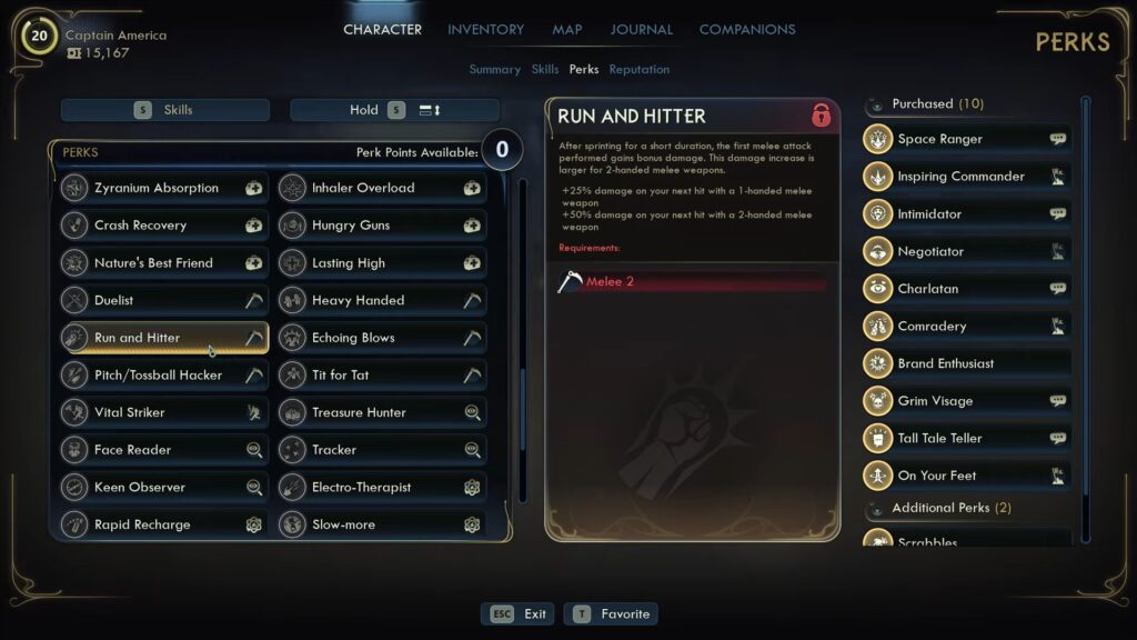 Run and Hitter Perk