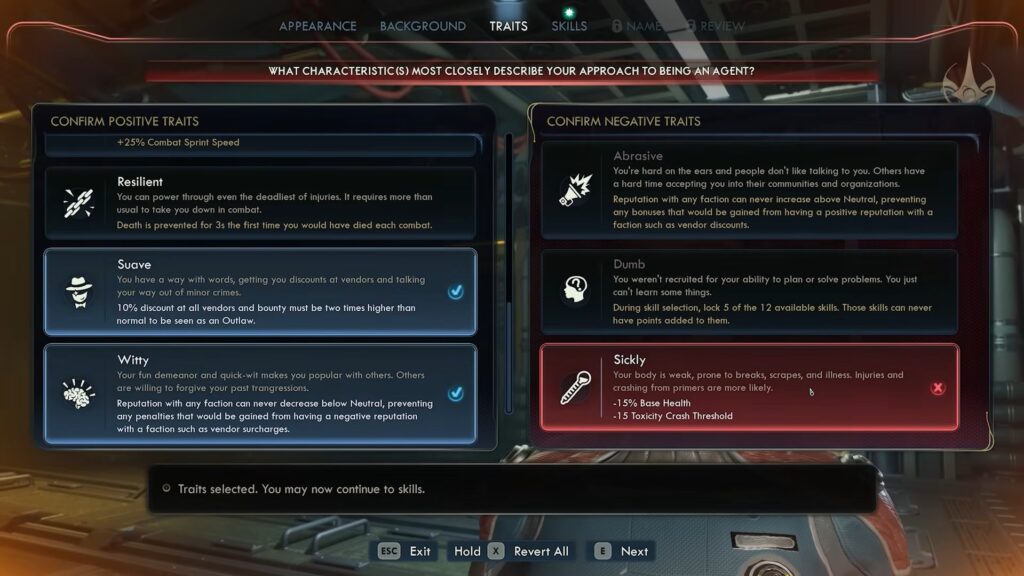 Sickly Trait The Outer Worlds 2