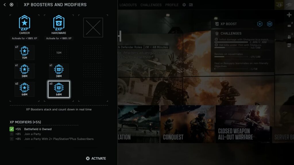 XP Boosters Battlefield 6
