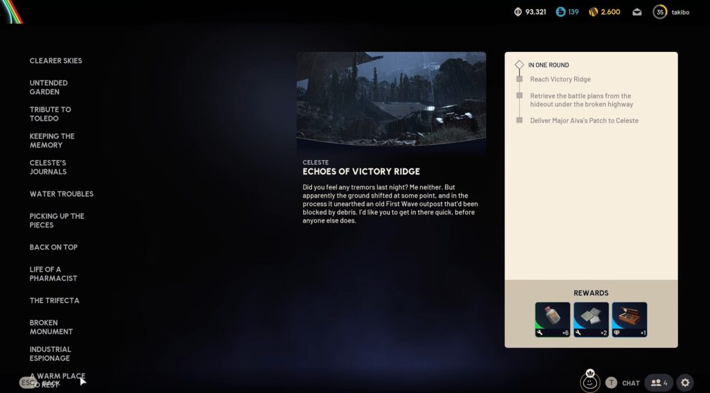 Echoes of Victory Ridge Objectives