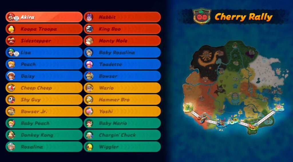 mario kart world knockout tour teams