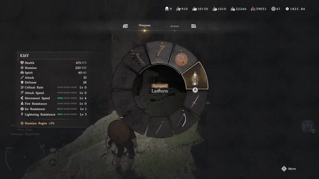 equipping lantern