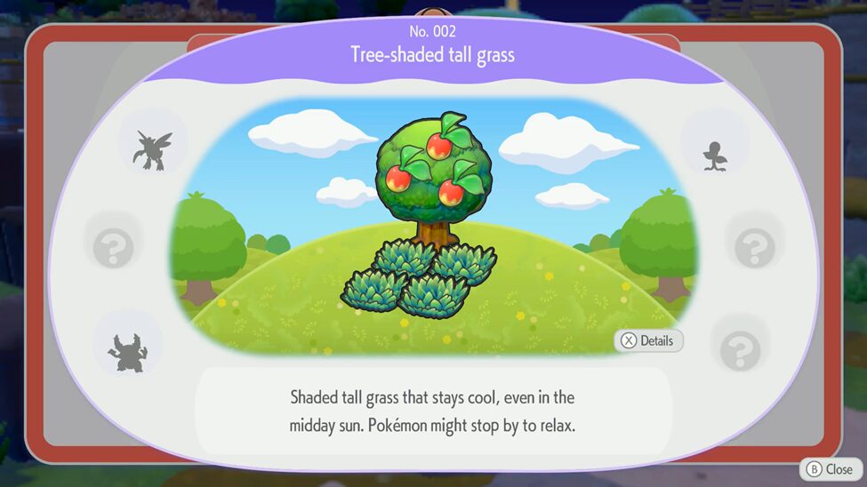 Tree-shaded tall grass habitat