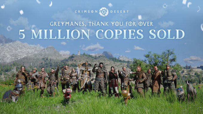 crimson desert sales crimson desert 5 million copies